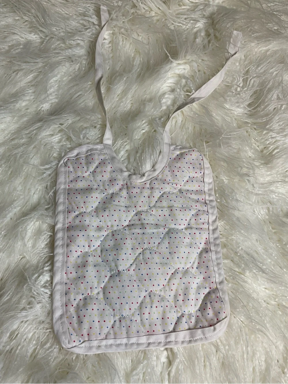 Vintage Snoopy 1958 Quilted “Monday” Baby Bib Peanuts Schulz